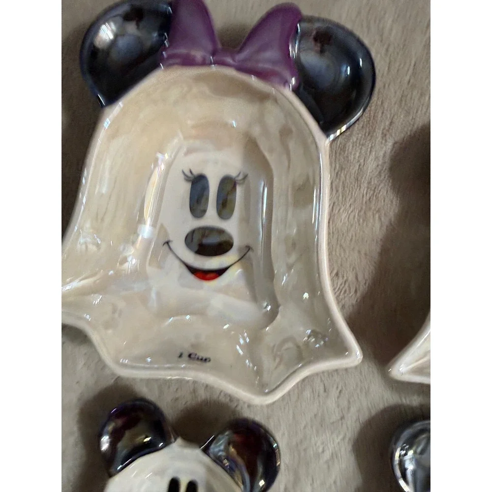 Disney Mickey Minnie Mouse‎ Ghost Iridescent Measuring Cup Set 4pc Halloween